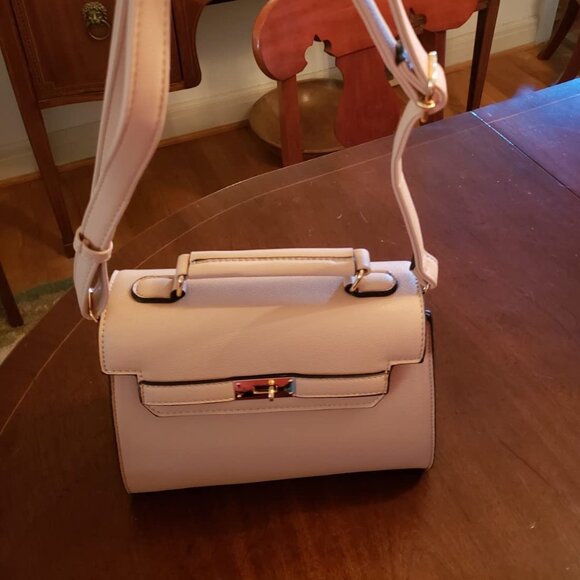 Neiman Marcus  White Top Handle Leather Satchel Bag - Picture 1 of 6
